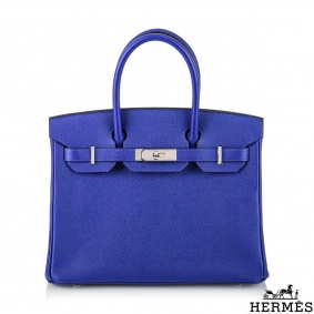 Herms 30cm Bleu Electric Veau Epsom Birkin Bag